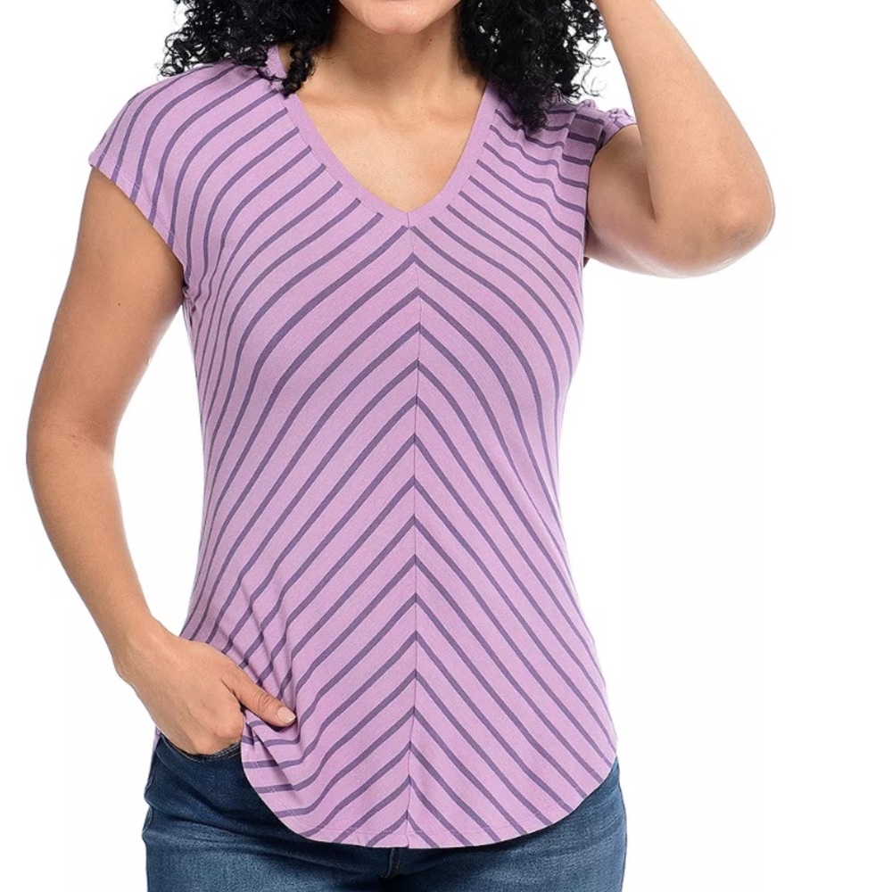 Women’s‎ Christopher & Banks Purple Striped Tee